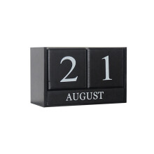 3Stk Schwarzer Holz Kalender Kreativer Schreibtischdekor