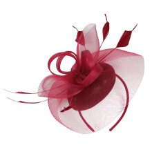 5Stk Gauze Fascinator Haarband Dunkelrot Damen Hochzeit Party Bankett