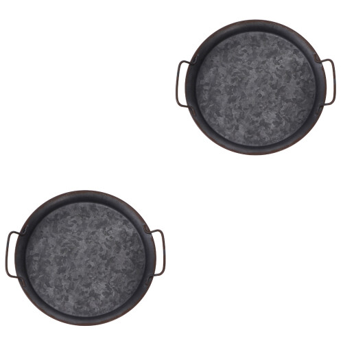 2Stk Schwarzes Tablett Küchen Aufbewahrung 2