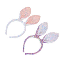 6Stk Sequins Hasenohren Haarteil Party Kopfschmuck Bunt Verziert