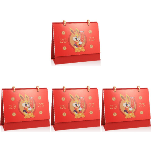 4Stk Roter Kalender 2023 Mit Spiralring, Und 1