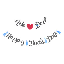 5Sets Party Dekorationen Schwarzes Father’s Day Banner Für Wohnzimmer