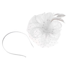 4Sets Weiße Fascinator Hüte Mit Netzvoile Für Damen Tee-Party Hochzeit