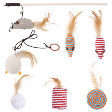 2Sets Interaktives Katzenspielzeug Mäuse-Stick Mit