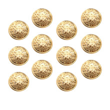 120Stk Robuste Metallknöpfe Gold Hollow Buttons Für DIY Kleidung