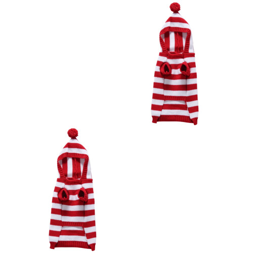 2Stk Weihnachtspullover Polyester Bunt Haustier Kostüm 2