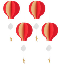 16Stk Vielseitige Papier Hänger Heißluftballons Mit Wolkendeko