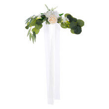 3Stk Weiße Hochzeit Stuhlrücken Blumen Künstliche