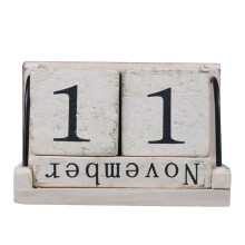 3Stk Schreibtisch Kalender Holz Beige Holzsteher Für Wohnkultur