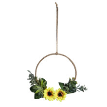 3Stk Gelber Kunstblumenkranz Hängend Ideal Für Wohnkultur