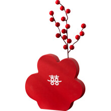 2Stk Kleine Holzvase Rot Mit Hochzeit Tischdekoration