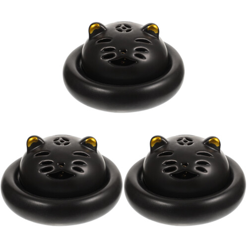 3Stk Cat Design Keramik Räucherstäbchenhalter 1