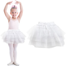 3Stk Kurzer Tutu Rock Weiß Kinder Petticoat Ideal Für Tanz Kostüm