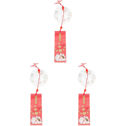 3Stk Rote Dekorative Windglocke Japanischer Hänger 1