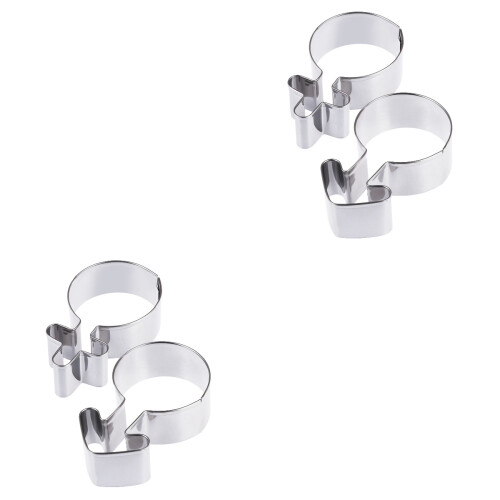 4Stk Gender Symbol Keksausstecher Backform Silber Set 2