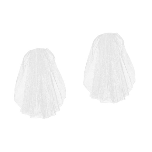 2Stk Weißer Schleier Haarkamm Elegant 2