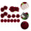 2Sets Simulierte Haarclips Dunkelrot Brautschmuck 8