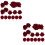 2Sets Simulierte Haarclips Dunkelrot Brautschmuck 6