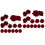 2Sets Simulierte Haarclips Dunkelrot Brautschmuck 4