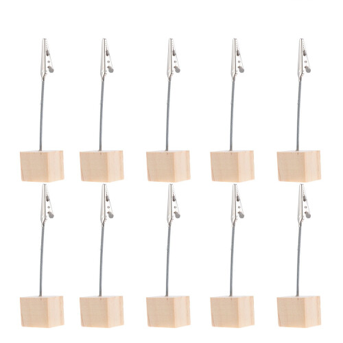 80Ud Clips Sujetafotos Con Pinza Base Madera Multicolor 2