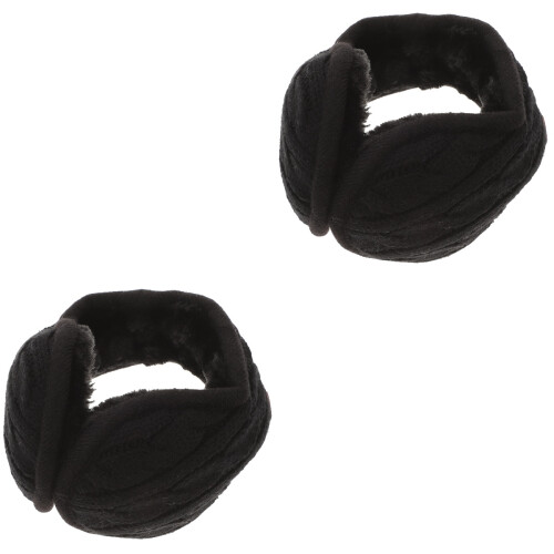 2Ud Orejeras Negras De Ajustables Para Mujer Unisex 2