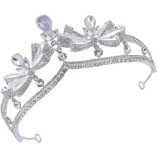 3Ud Tiara Decorativa De Rhinestones Plateada Para Novias