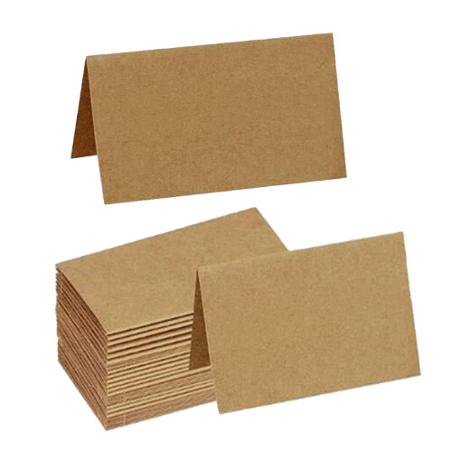 140Pièces Cartes Kraft Pour Nom, Support De Table Marron
