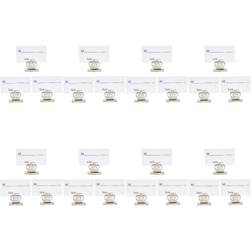 24Pièces Porte-Numéros Table Clips Argentés Résistants Décor 1