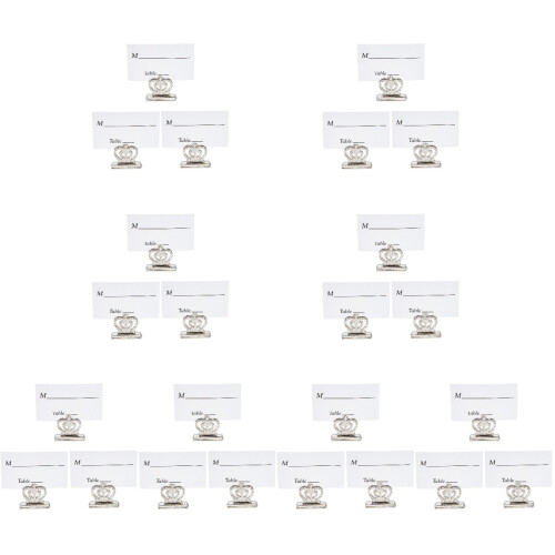 24Pièces Porte-Numéros Table Clips Argentés Résistants Décor 2