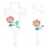 3Pcs White Iron Insert Stakes Cemetery Decorative Lawn and Yard Decor 10
