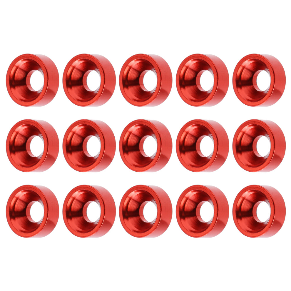 15Pcs Aluminium Countersunk Screw Washers, 8Mm, Red For Rc Model Car Aircraft 4901359886030