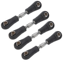 Replacement 4Pcs Steering Tie Rod Set for 1/10 RC Flat Car Black Metal 465.5mm