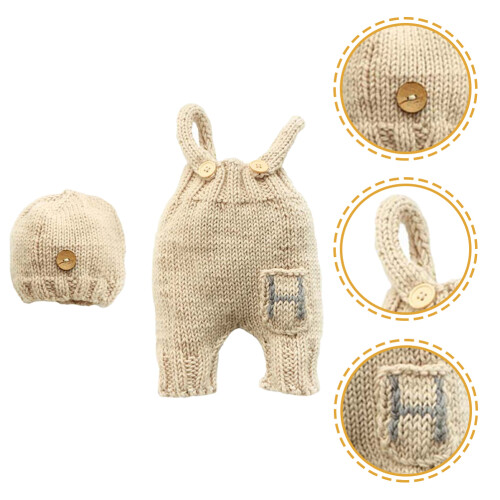 1Set Beige in Con Bretelle E Cappello 2
