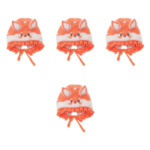 4Pz Arancioni Knit Cappello Con Per 2
