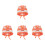 4Pz Arancioni Knit Cappello Con Per 2
