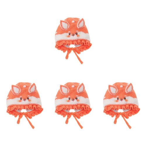 4Pz Arancioni Knit Cappello Con Per 1