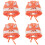 4Pz Arancioni Knit Cappello Con Per 5