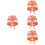 4Pz Arancioni Knit Cappello Con Per 6