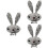 3Pz Animali Coniglio Cristallo 6