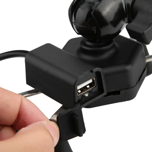 Universaler Motorradtelefonhalter mit USB-Ladegerät, Schwarz