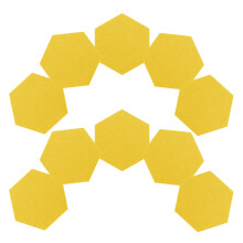 24Szt Dekoracyjna Żółta Tablica Memo Hexagon Samoprzylepny