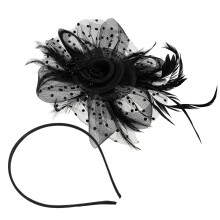 4Conjuntos Fascinators Pretos Para Mulheres Com Véu Para E