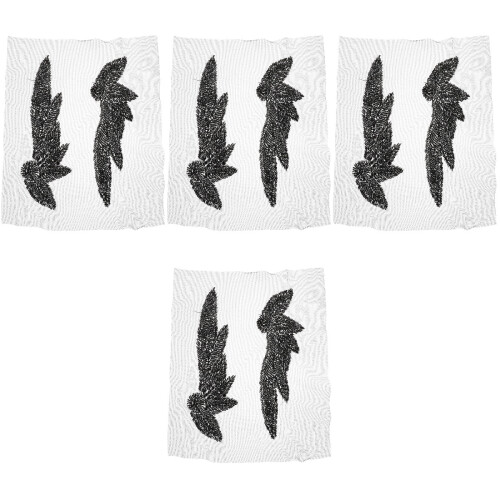 4Pares Patches Pretos Para Roupas E Acessórios Sofisticados 2