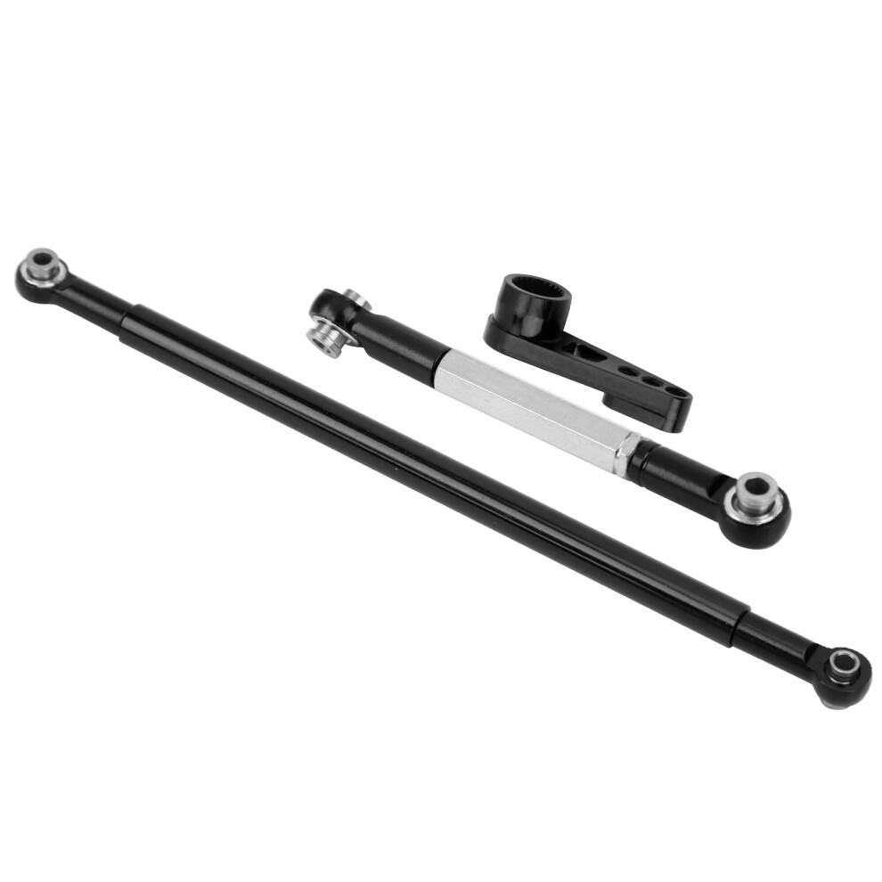 Aluminum Alloy Steering Link Arm Set For Mn86k 1/12 Rc Car Black 9391359886386