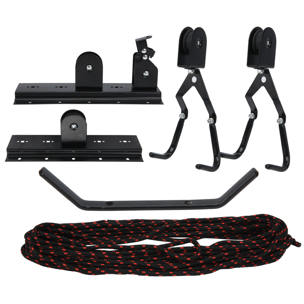 Steel Bike Ceiling Mount Rope Hoist Rack, 40-60kg Capacity-image-OPC-PMWHTSQ-NEW