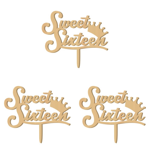 3Stk 16Th Birthday Cake Topper Khaki Kuchen Langlebig 1