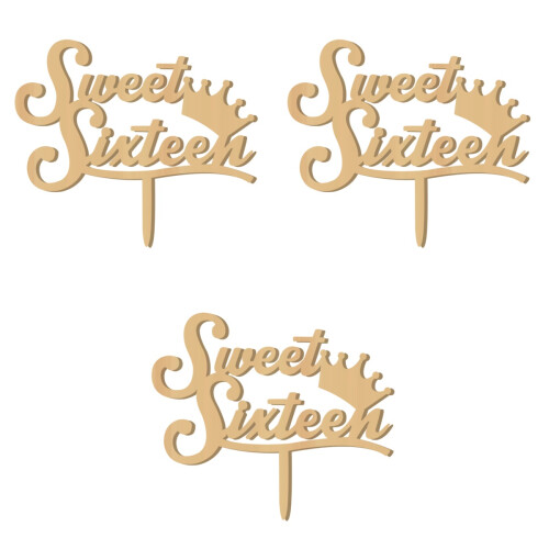 3Stk 16Th Birthday Cake Topper Khaki Kuchen Langlebig 2