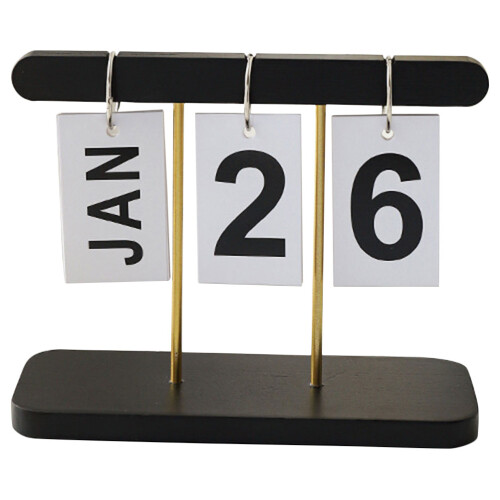 4Stk Holz Kalender Flip Kalender Wiederverwendbar