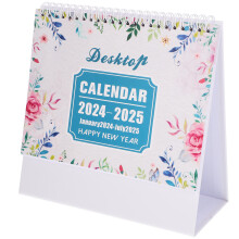 2Stk Moderner Schreibtischkalender 2024 Drahtbindung Mehrfarbig