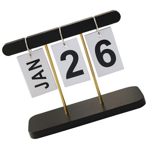4Stk Holz Kalender Flip Kalender Wiederverwendbar 1